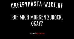 Ruf mich morgen zurück, okay?